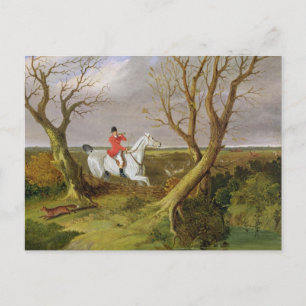The Suffolk Hunt - Gone Away (oil on canvas) Postcard