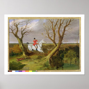 The Suffolk Hunt - Gone Away (oil on canvas) Poster