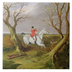 The Suffolk Hunt - Gone Away (oil on canvas) Tile
