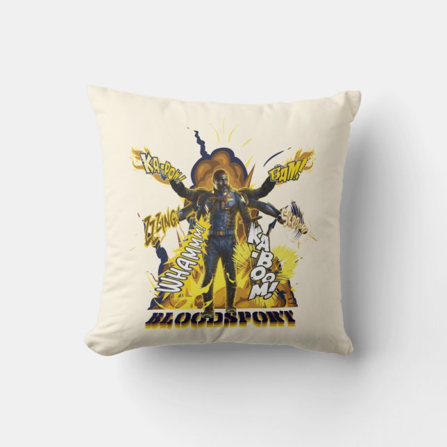 The Suicide Squad | Bloodsport Action Graphic Throw Pillow (Front)