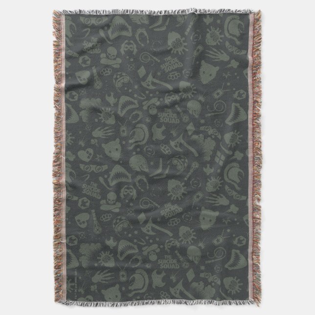 The Suicide Squad | Character Icon Pattern Throw Blanket (Front Vertical)