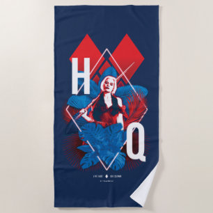 The Suicide Squad   Harley Quinn Fern & Diamonds Beach Towel