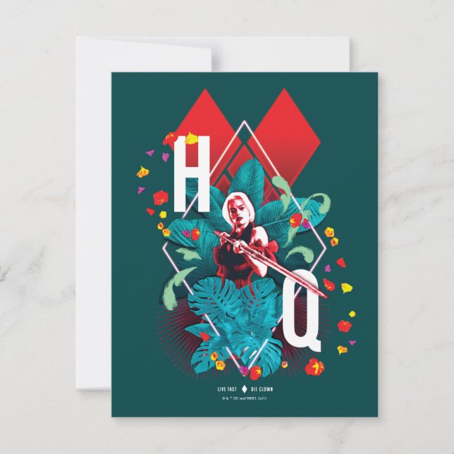 The Suicide Squad | Harley Quinn Floral Diamond Card (Front)