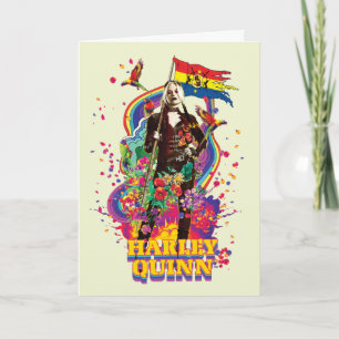 The Suicide Squad Harley Quinn Flowers & Rainbow Card