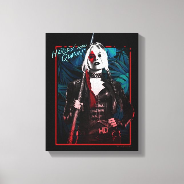 The Suicide Squad | Harley Quinn & Green Ferns Canvas Print (Front)