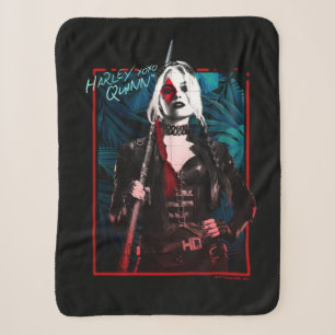 The Suicide Squad   Harley Quinn & Green Ferns Sherpa Blanket