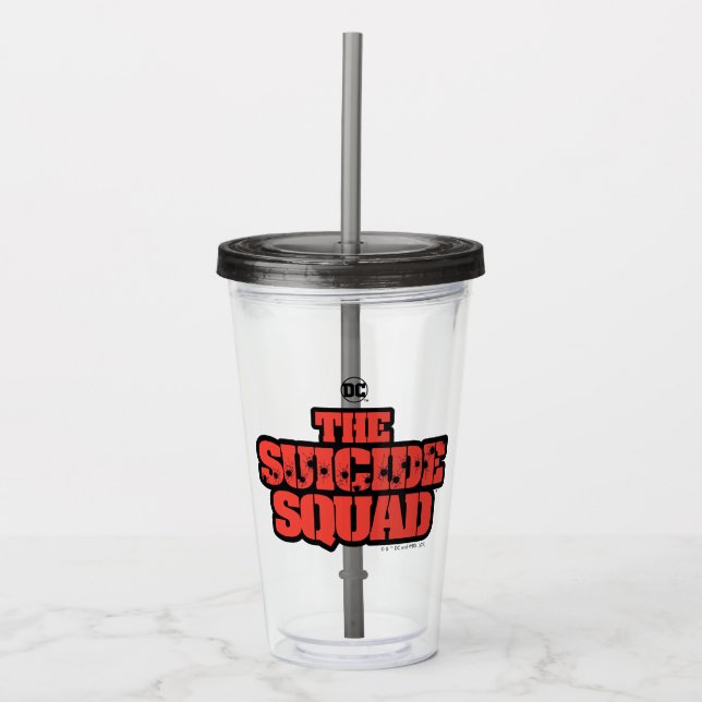 The Suicide Squad | Red and Black Logo Acrylic Tumbler (Front)