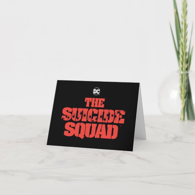 The Suicide Squad | Red and Black Logo Note Card (Front)