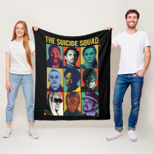 The Suicide Squad   Retro Grid With Amanda Waller Fleece Blanket