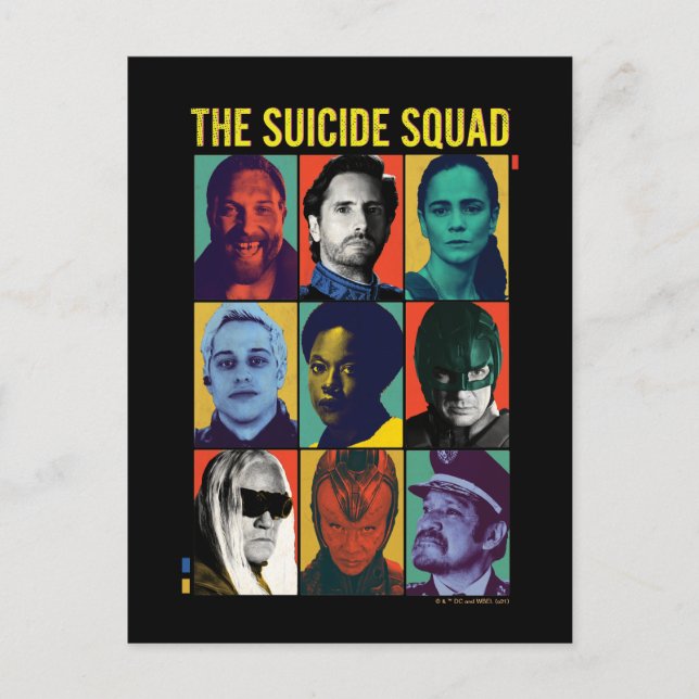 The Suicide Squad | Retro Grid With Amanda Waller Postcard (Front)