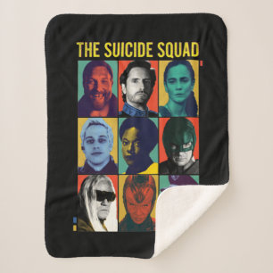 The Suicide Squad   Retro Grid With Amanda Waller Sherpa Blanket