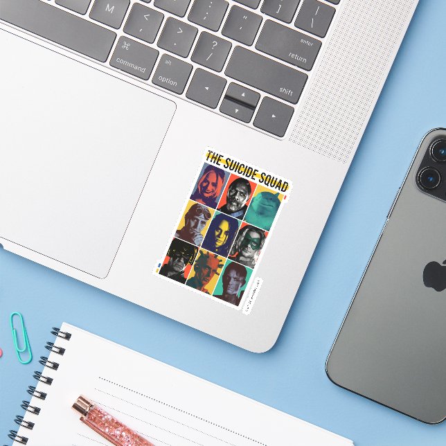 The Suicide Squad | Retro Grid With Harley Quinn (Laptop w/ iPhone)