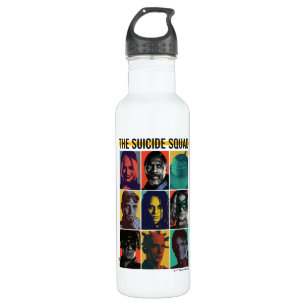 The Suicide Squad   Retro Grid With Harley Quinn 710 Ml Water Bottle