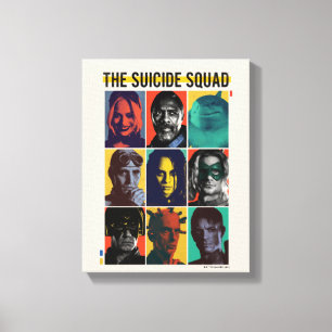 The Suicide Squad   Retro Grid With Harley Quinn Canvas Print