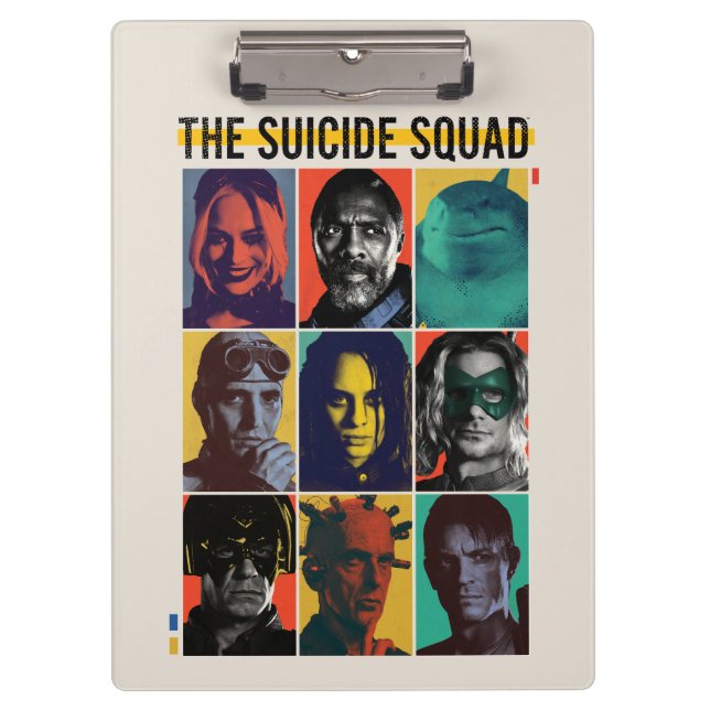 The Suicide Squad | Retro Grid With Harley Quinn Clipboard (Front)