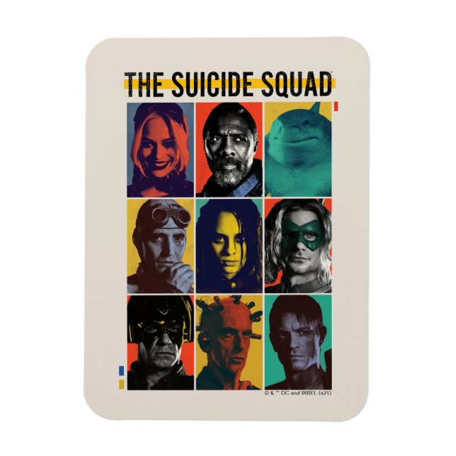 The Suicide Squad | Retro Grid With Harley Quinn Magnet (Vertical)