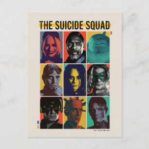 The Suicide Squad   Retro Grid With Harley Quinn Postcard