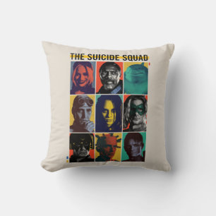 The Suicide Squad   Retro Grid With Harley Quinn Throw Pillow