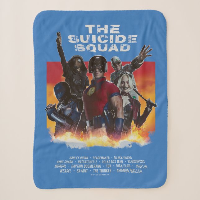 The Suicide Squad | Retro-Style Movie Poster Sherpa Blanket (Front)