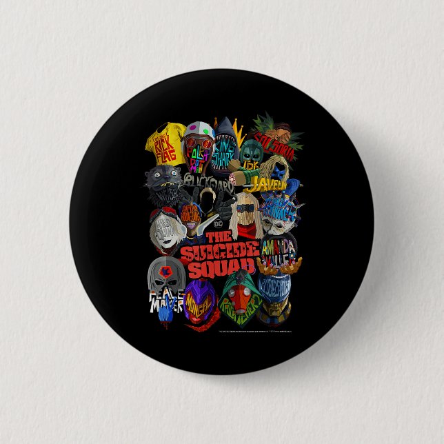 The Suicide Squad The Whole Squad Poster  2 Inch Round Button (Front)