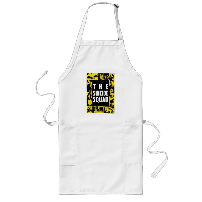 The Suicide Squad | Yellow & Black Icon Blocks Long Apron (Front)