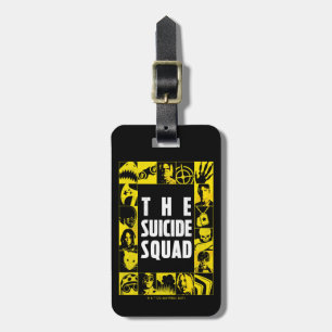 The Suicide Squad   Yellow & Black Icon Blocks Luggage Tag