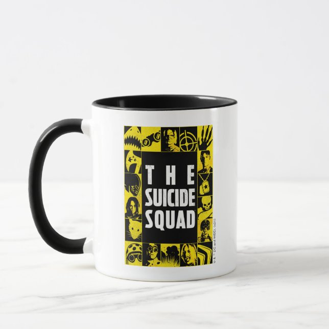The Suicide Squad | Yellow & Black Icon Blocks Mug (Left)