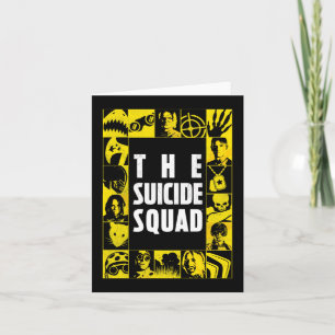 The Suicide Squad   Yellow & Black Icon Blocks Note Card