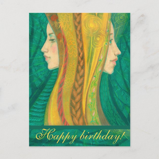 The Summer, forest fantasy art, birthday greetings Postcard (Front)
