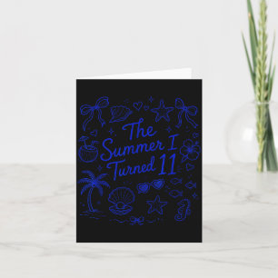 The Summer I Turned 11 Tropical Beach Birthday Card