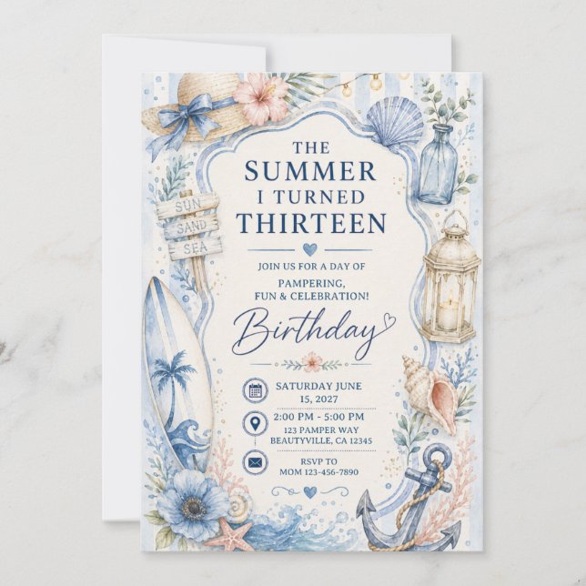 The Summer I Turned Birthday Invitation (Front)