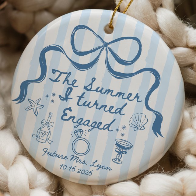 The Summer I Turned Engaged Ornament (The Summer I Turned Engaged Ornament | Personalized Engagement Christmas Ornament | Future Mrs Ornam)