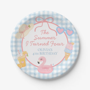 The Summer I Turned Four Coastal 4th Birthday Paper Plate