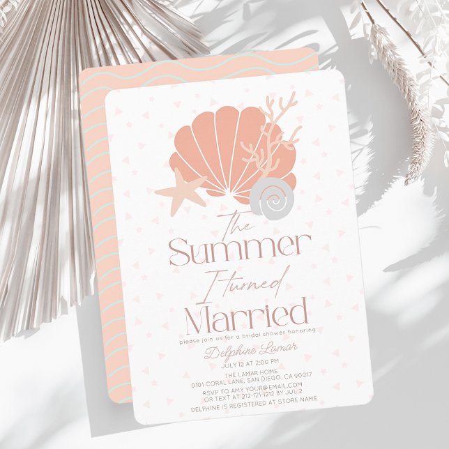 The Summer I Turned Married Pink Bridal Shower Invitation (Creator Uploaded)