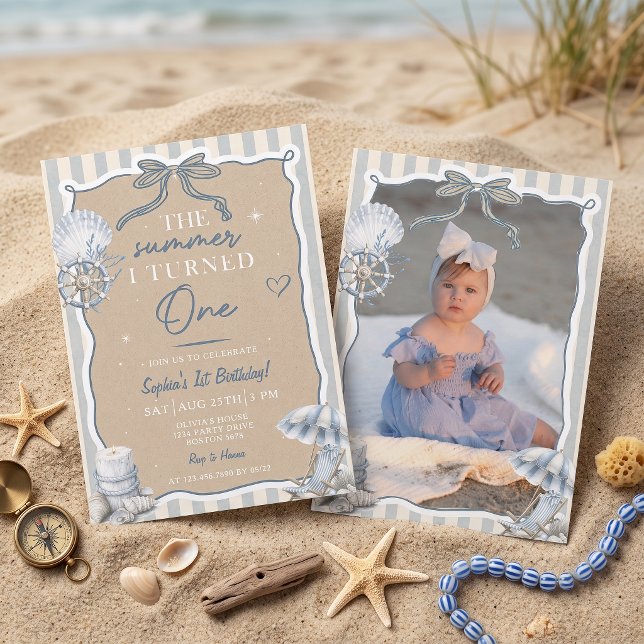 The Summer I Turned One Birthday Invitation (Creator Uploaded)
