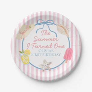 The Summer I Turned One First Birthday Paper Plate