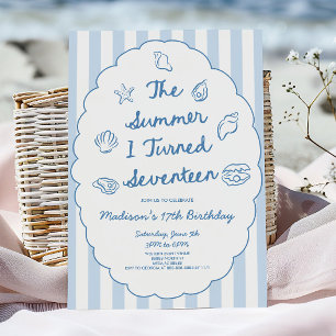 The Summer I Turned Seventeen 17th Birthday Party Invitation
