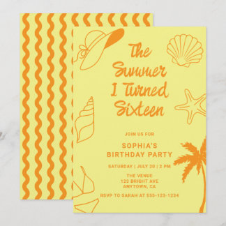 The Summer I Turned Sixteen 16th Birthday Party Invitation