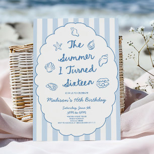 The Summer I Turned Sixteen 16th Birthday Party Invitation