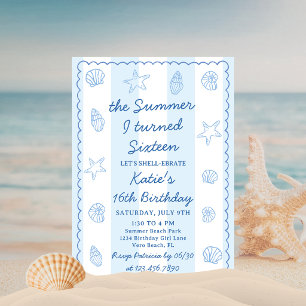 The Summer I Turned Sixteen Coastal 16th Birthday  Invitation