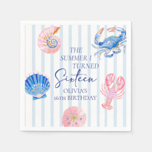 The Summer I Turned Sixteen Coastal 16th Birthday Napkin