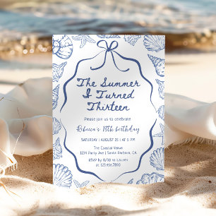 The Summer I Turned Thirteen 13th Birthday Party Invitation