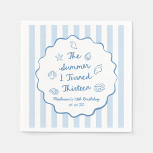 The Summer I Turned Thirteen 13th Birthday Party Napkin