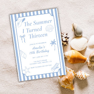 The Summer I Turned Thirteen Beach Birthday Party Invitation