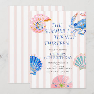 The Summer I Turned Thirteen Birthday Invitation