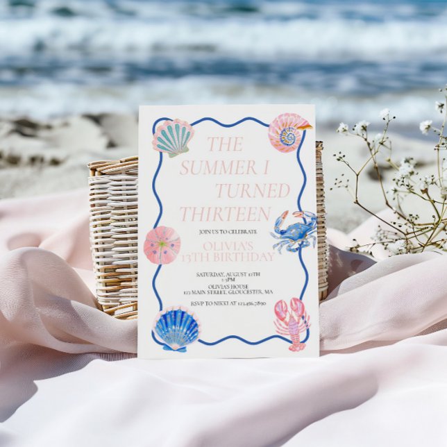 The Summer I Turned Thirteen Birthday Invitation (Creator Uploaded)