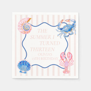 The Summer I Turned Thirteen Coastal 13th Birthday Napkin