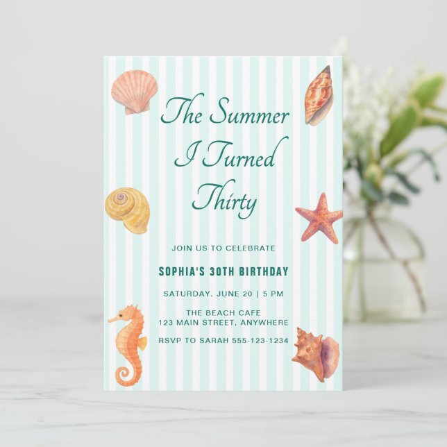 The Summer I Turned Thirty 30th Birthday Invitation (Standing Front)
