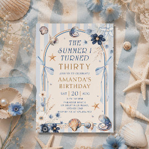 The Summer I Turned Thirty Coastal 30th Birthday Invitation