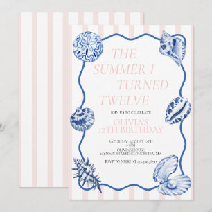 The Summer I Turned Twelve 12th Birthday Invitation
